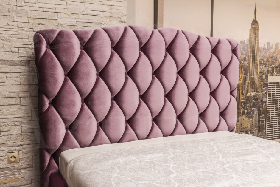 Каретная стяжка кровать с изголовьем