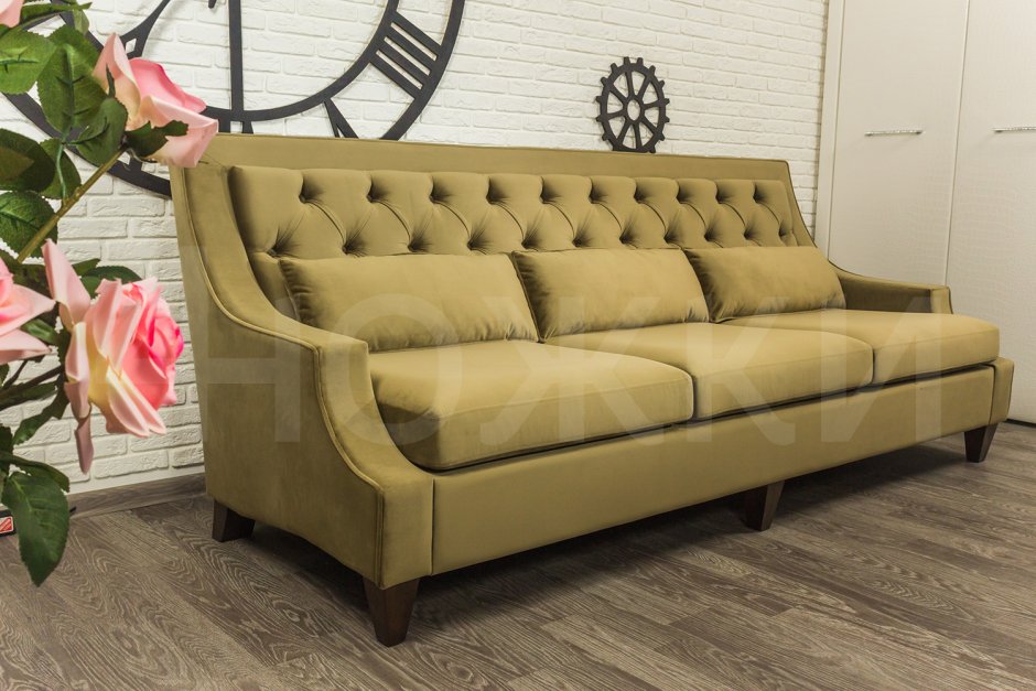 Диван с каретной стяжкой раскладной