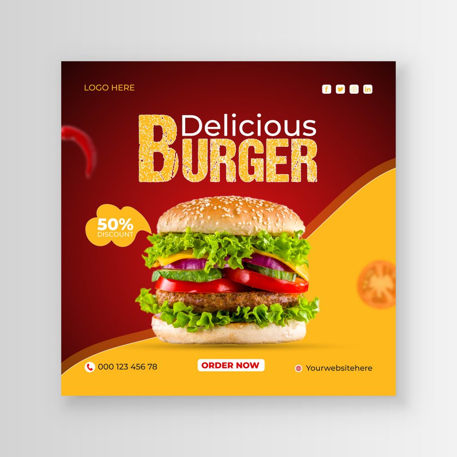 Баннер для фаст фуда