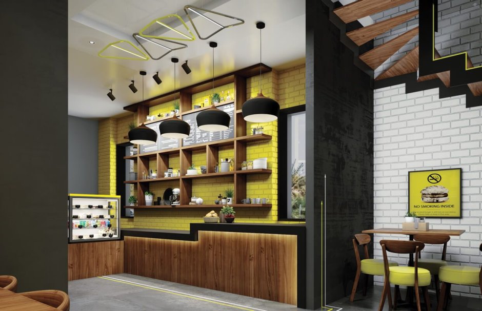 Интерьер кафе быстрого питания