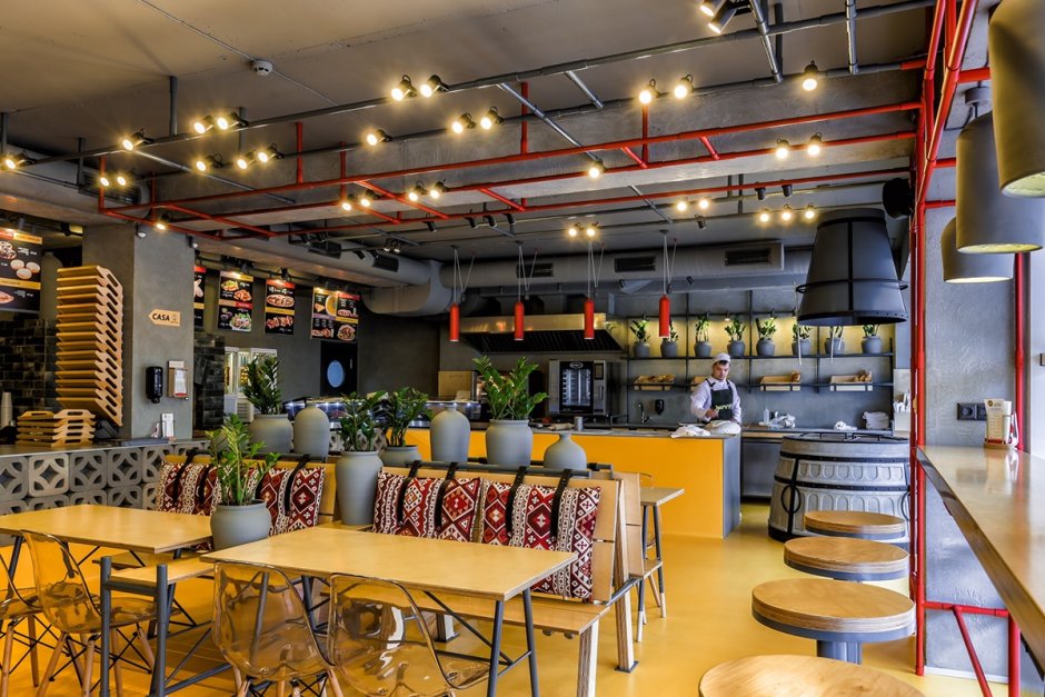 Интерьер фаст фуд кафе