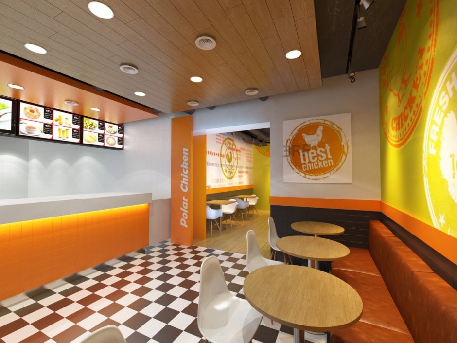 Интерьер фаст фуда