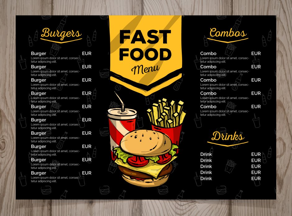 Ларек с фастфудом иллюстрация