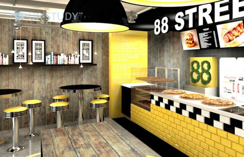 Интерьер кафе быстрого питания