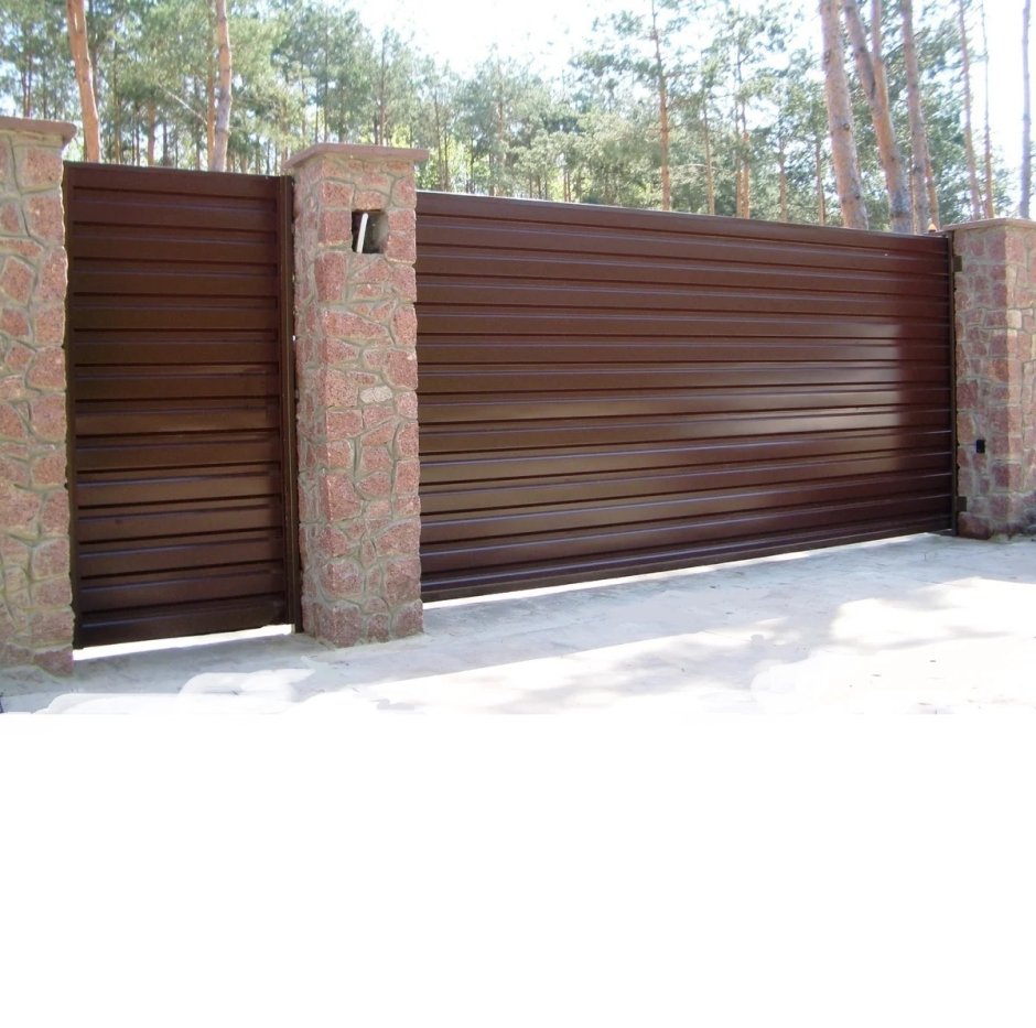 Откатные ворота обшиваются