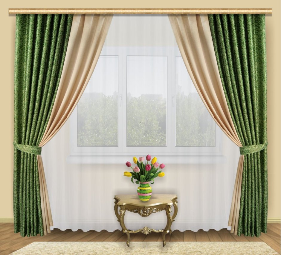 Портьеры из двух цветов