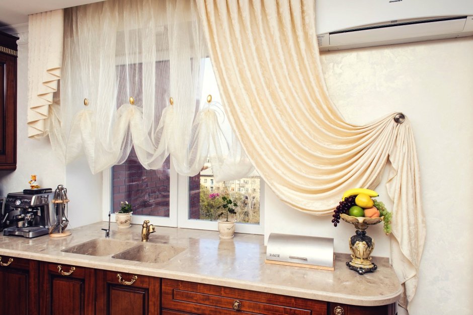 ТОМДОМ шторы для кухни до подоконника