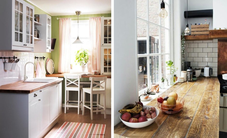 Стол-подоконник на кухне