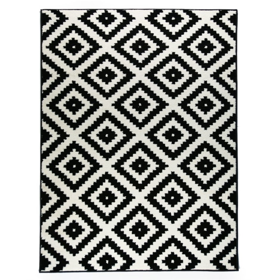 Коврик черно белый