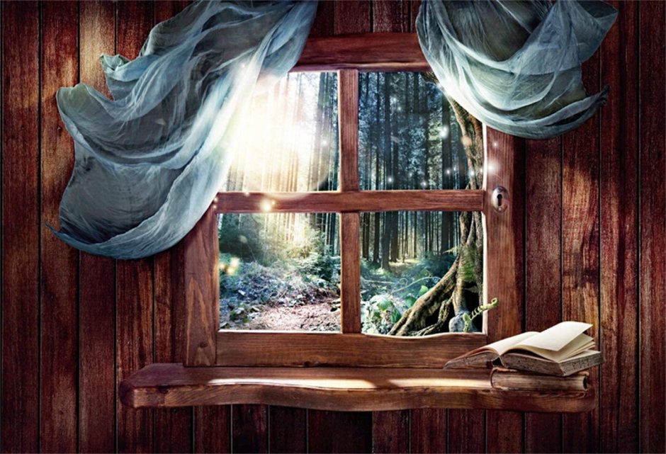 Вздымающиеся шторы окно