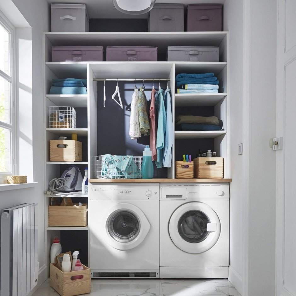 Санузел со стиралкой и сушилкой