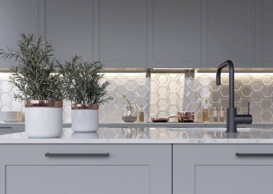 Фартук из стекла однотонный