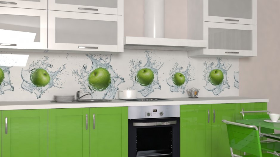 Кухонный фартук яблоки