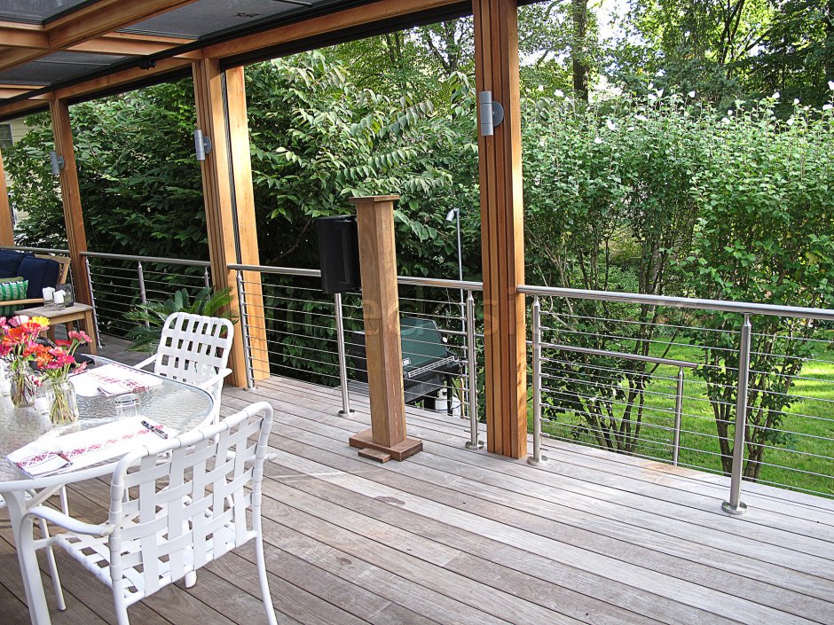 Ограждение террасы из троса