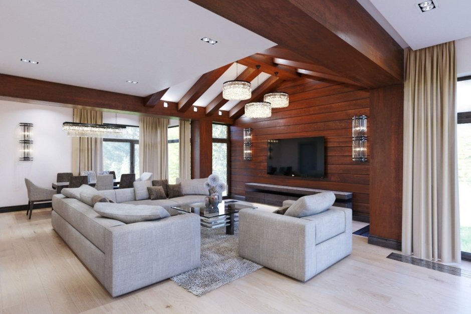 Интерьер частного дома в стиле Шале