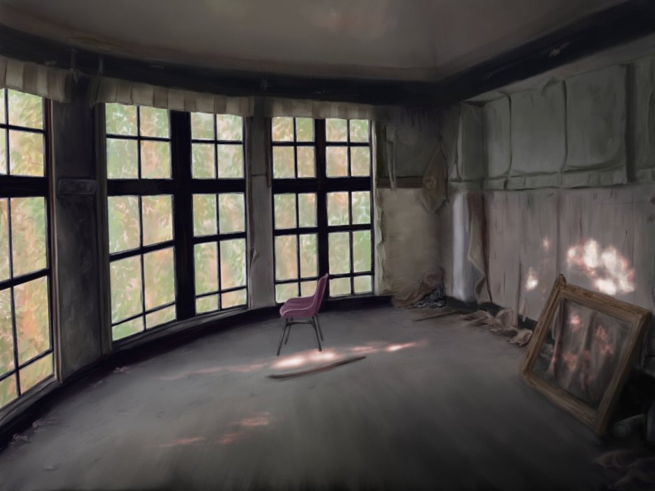 Пустая белая комната с окном