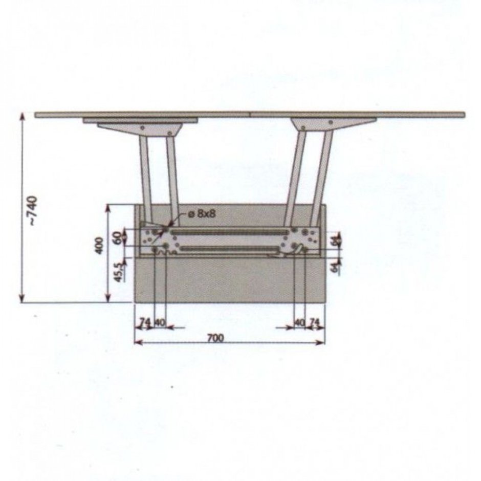 Механизм трансформации стола Сан Ремо