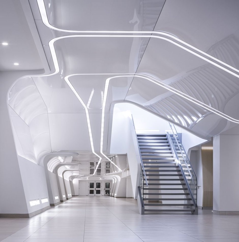 Футуристический интерьер шестигранник