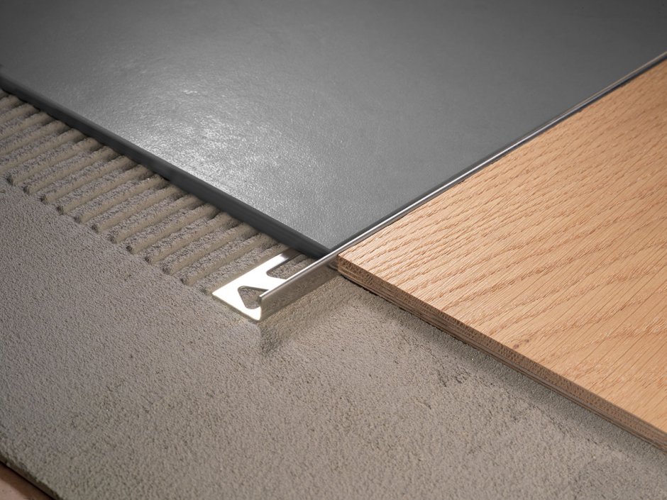 Стыковочный профиль латунь для керамогранита ламината 12 мм