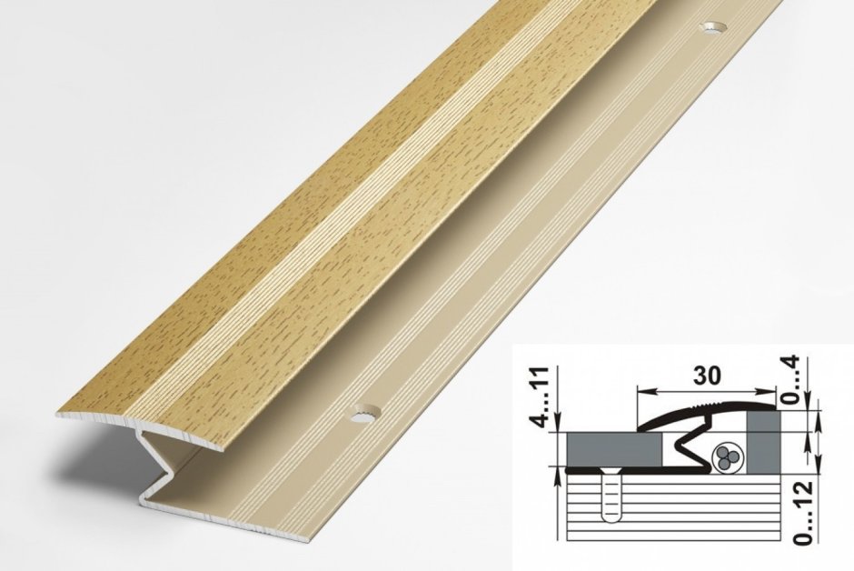 Порог алюм. Т-обр. 20мм 1,35м