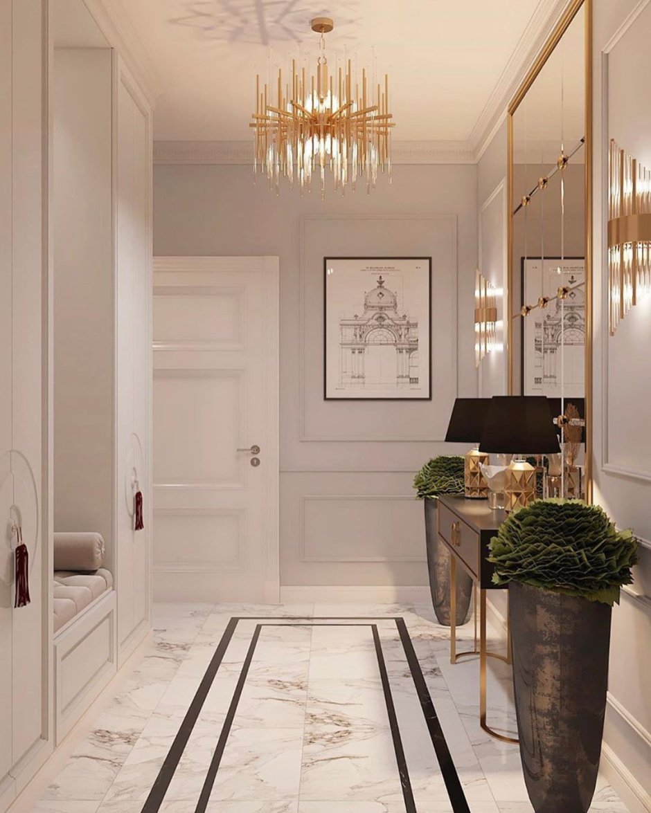 Светлая прихожая интерьер