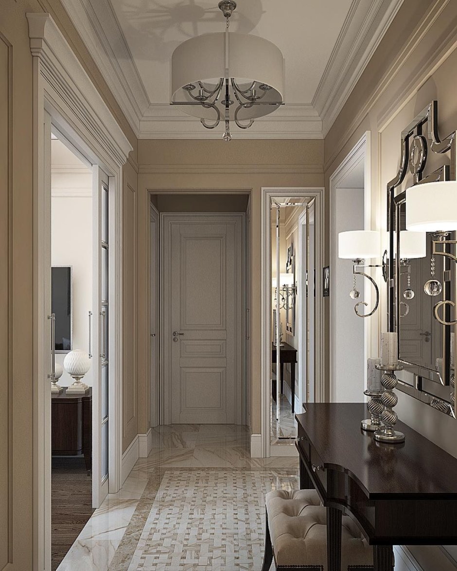 Прихожая в голубых тонах