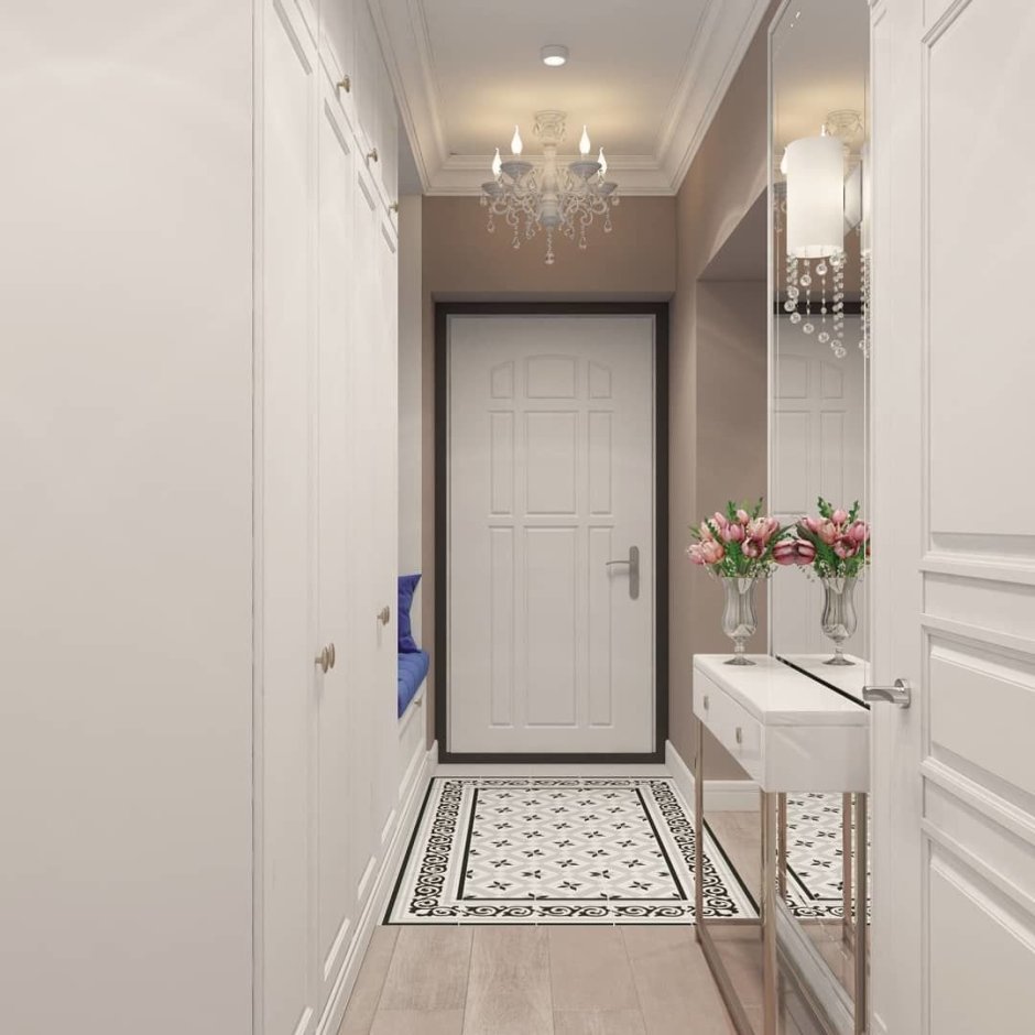 Прихожая в светлых тонах