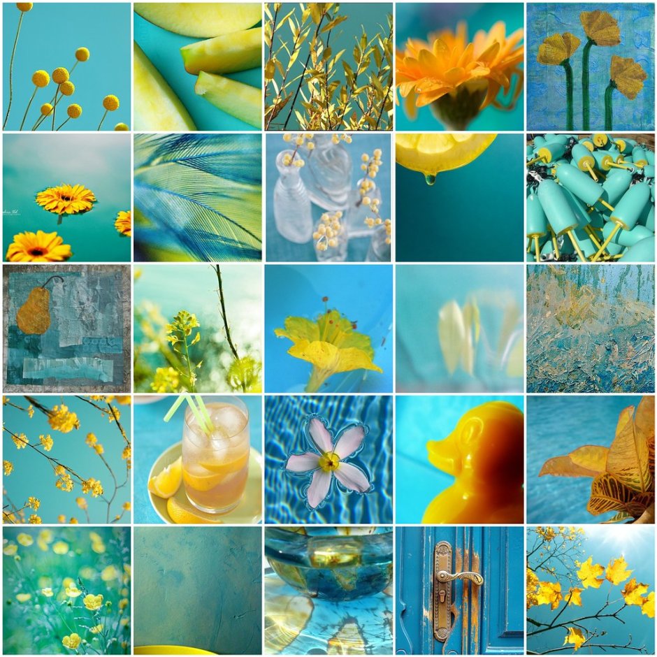 Палитра голубой желтый