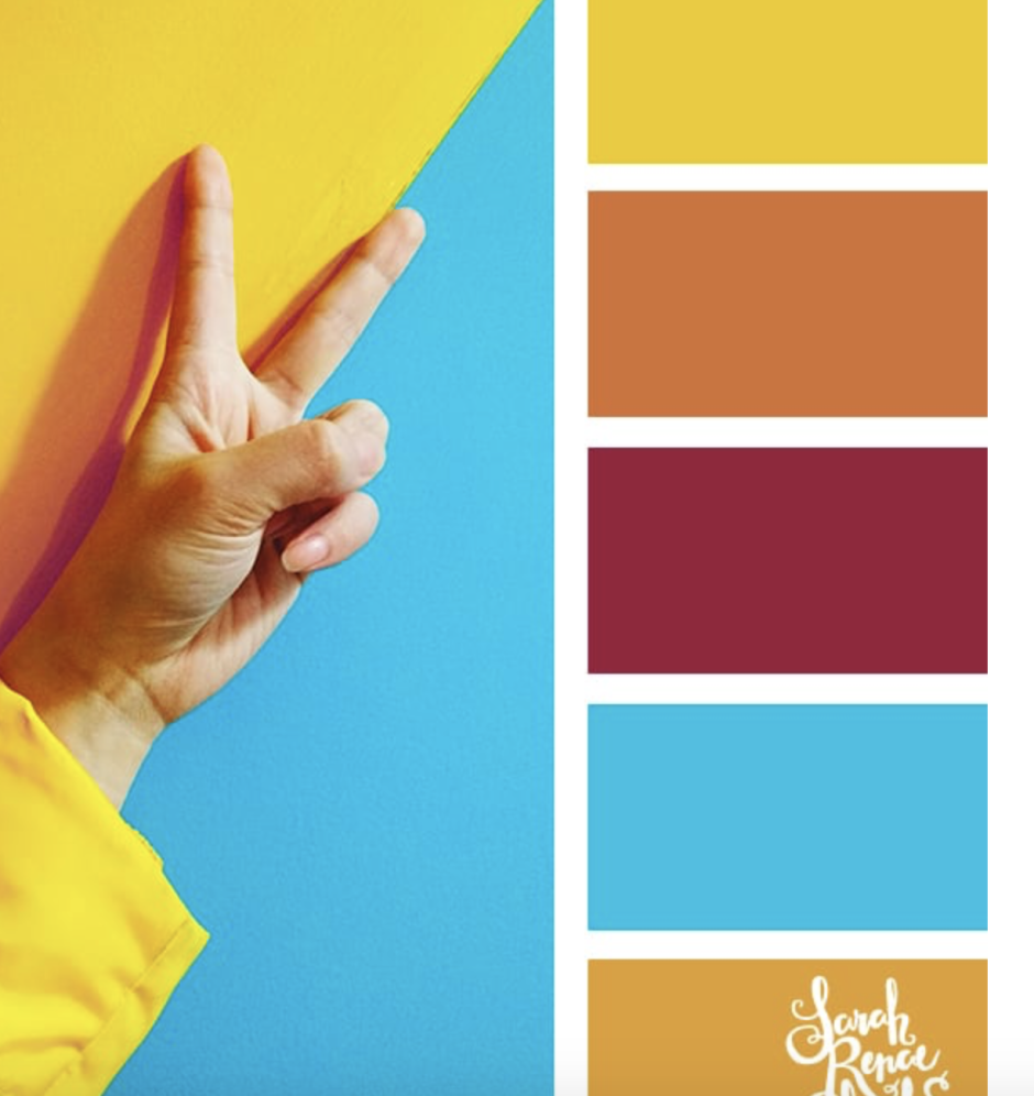 Коллаж голубой желтый