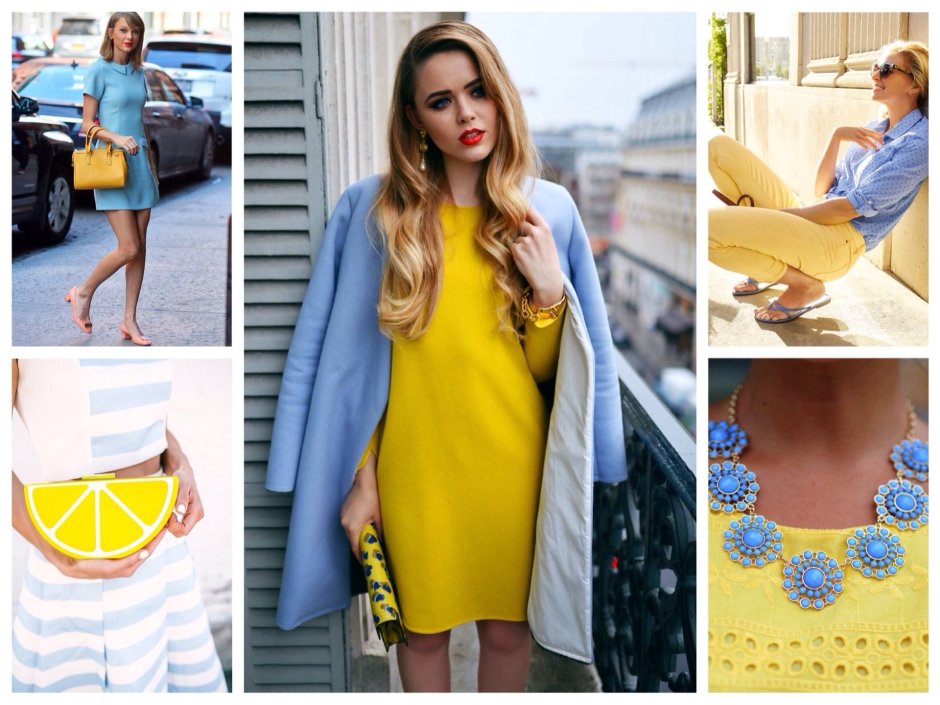 Сочетание синего и коричневого