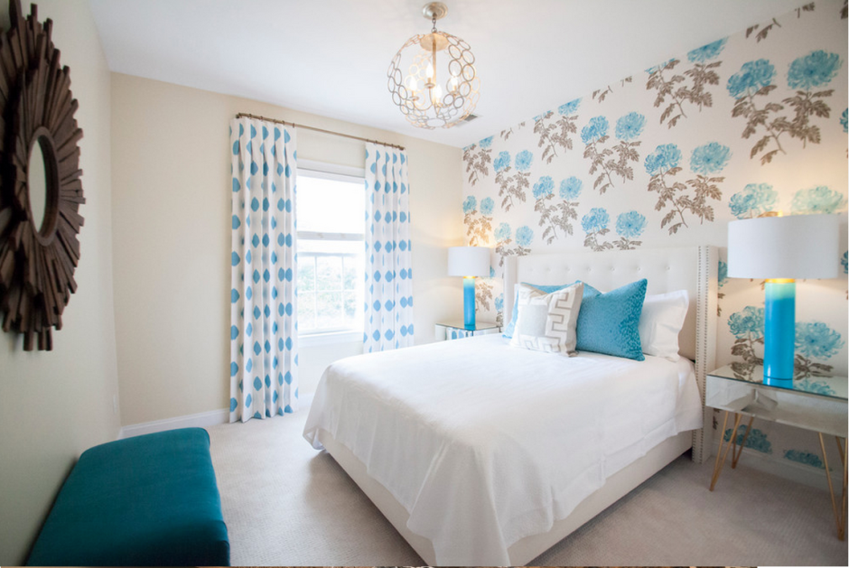 Акцентная стена в спальне