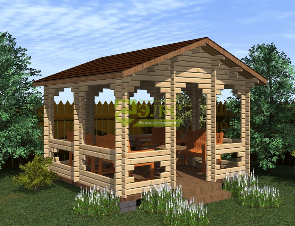 Беседка 4х4 из минибруса