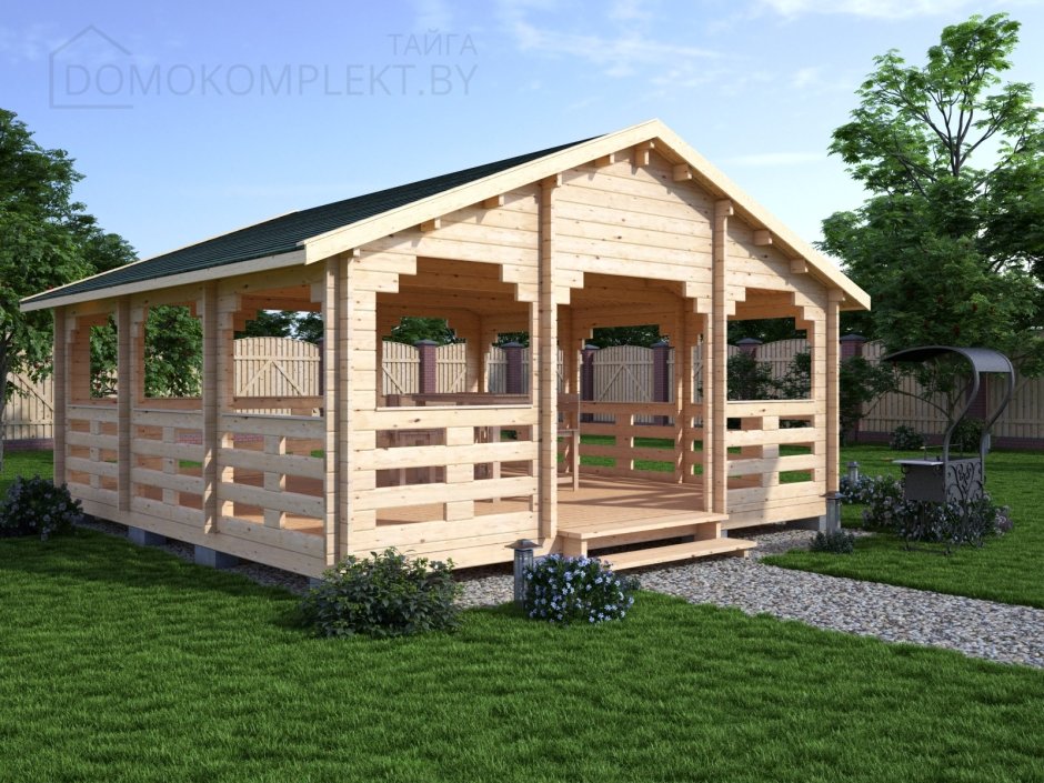 Беседка минибрус 6х6