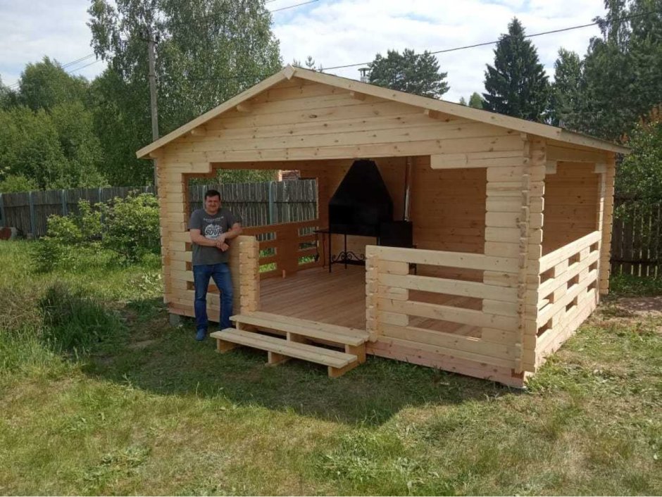 Беседка Садовая, минибрус, 2.8х2.8 м