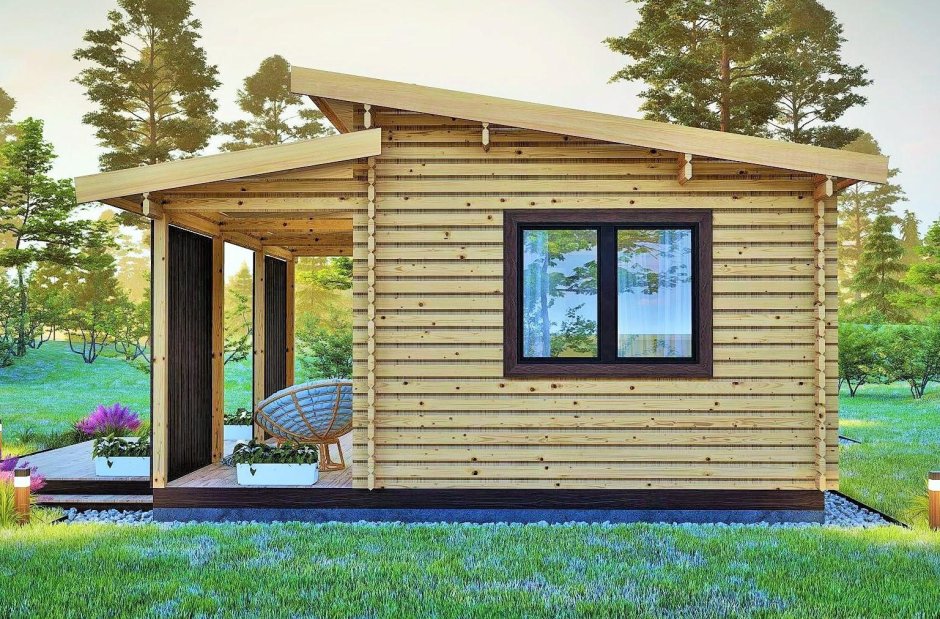 Баня с односкатной крышей проекты 4х6