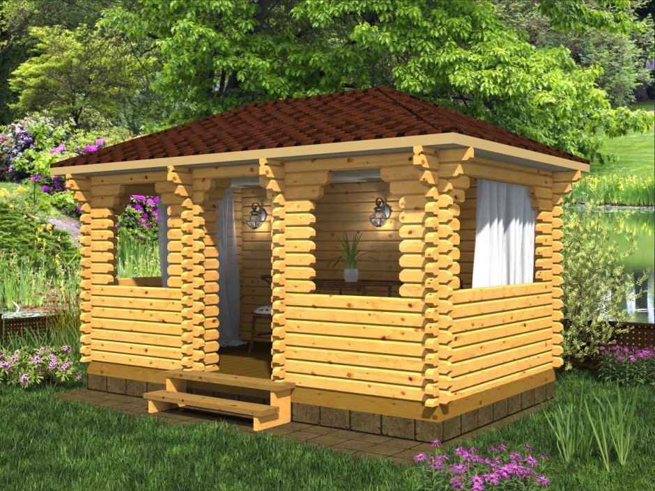 Беседка 3х3 из минибруса