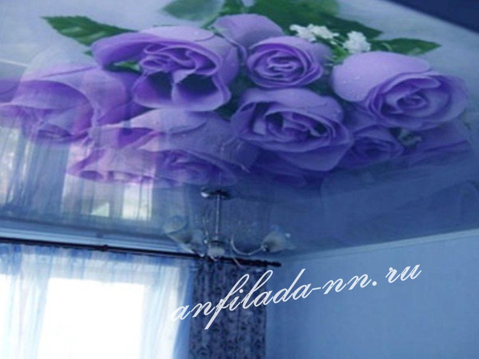 Натяжные потолки с фотопечатью для спальни