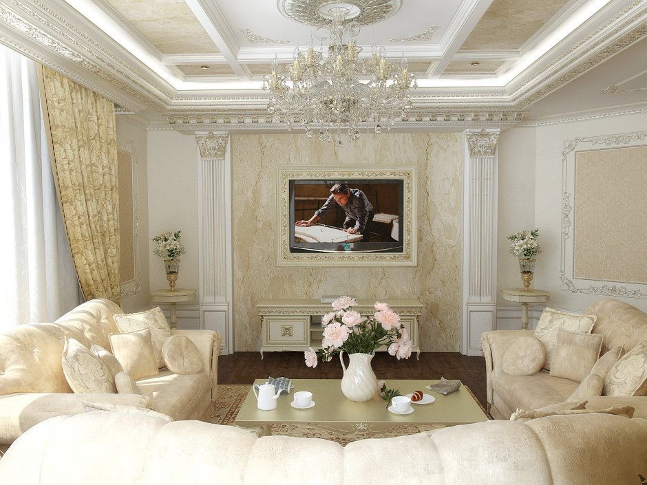 Интерьер гостиной в классическом стиле