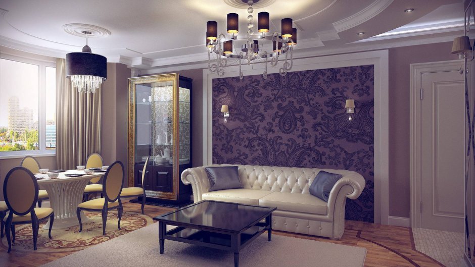 Фотообои в стиле арт деко в интерьере