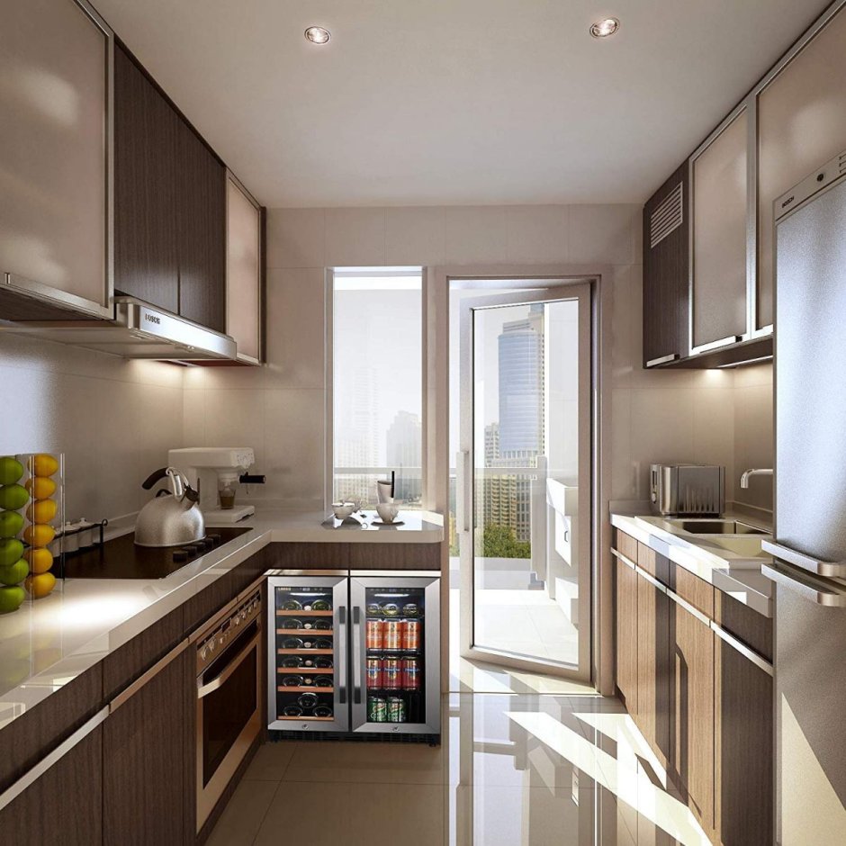 Двухрядная кухня икеа