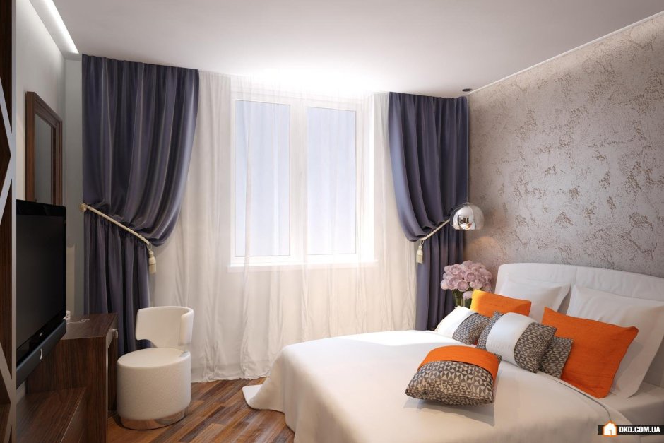 Шторы под штукатурку в интерьере