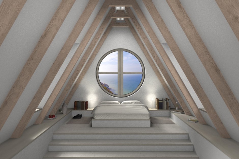 Фронтон крыши из профнастила