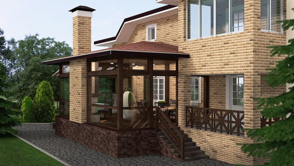 Веранда из кирпича