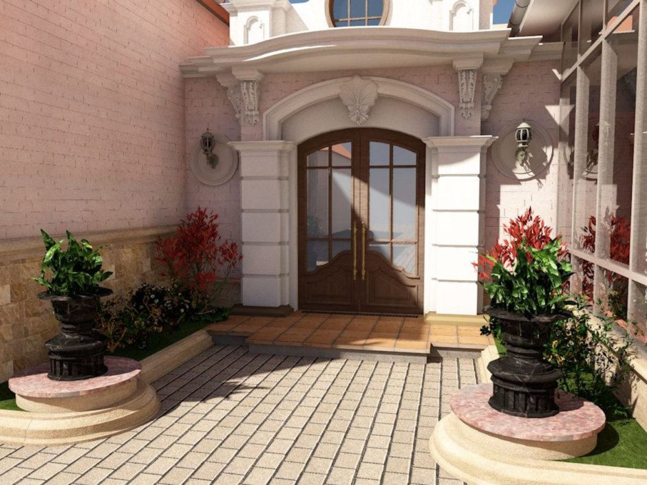 Ландшафт входная группа в частный дом