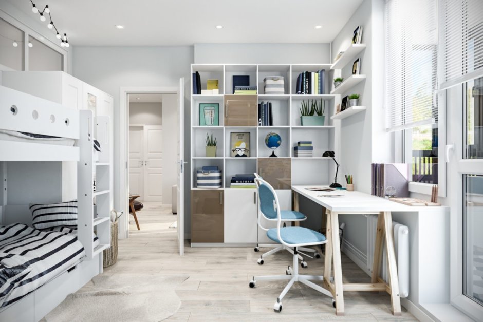 Комната 8м2 для мальчика письменный стол у окна икея