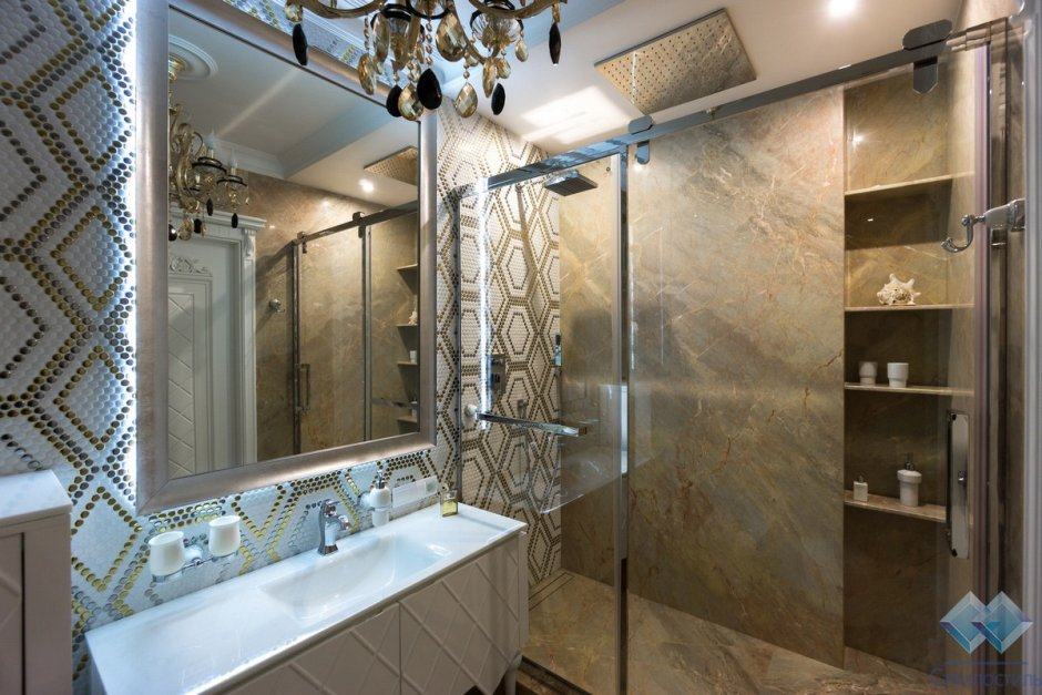 Зеркало в ванной комнате интерьер