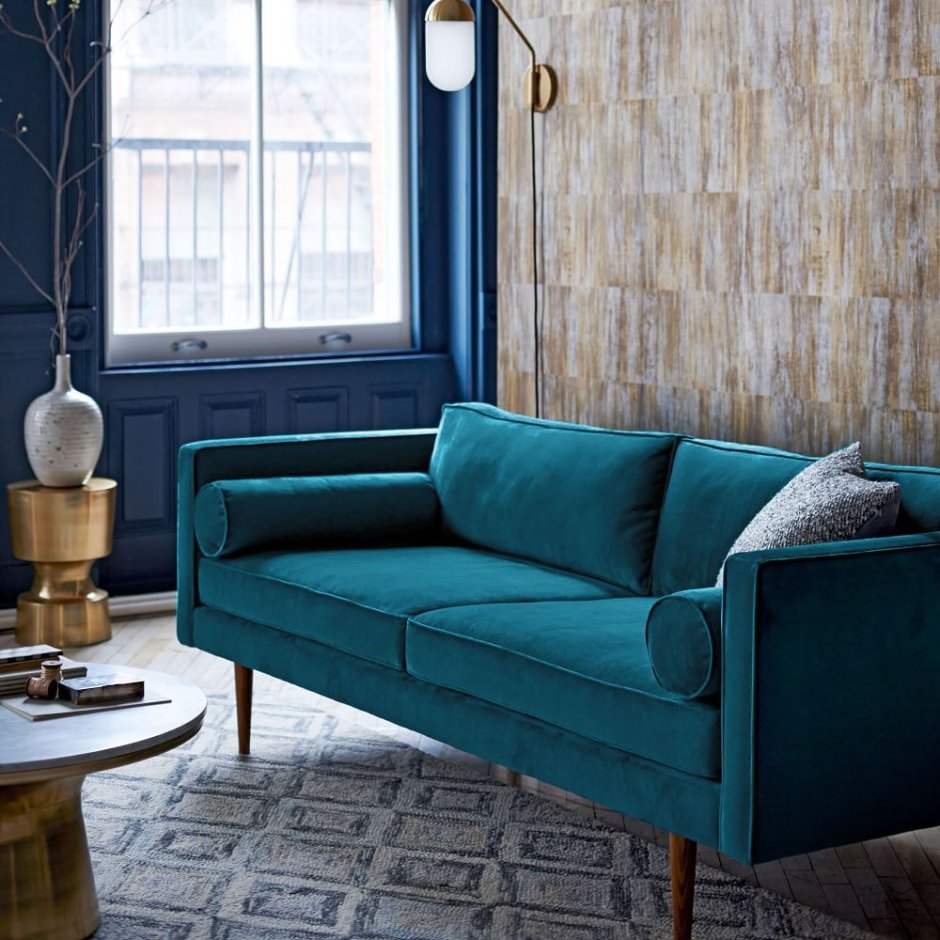 Изумрудный диван МИД сенчури