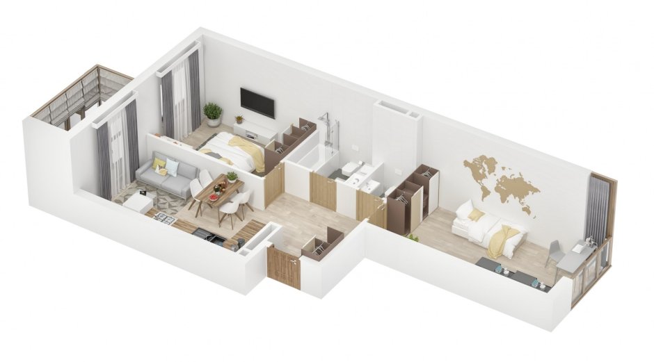 Евродвушка распашонка планировка