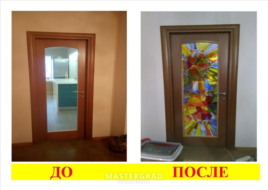 Вместо стекла в межкомнатной двери