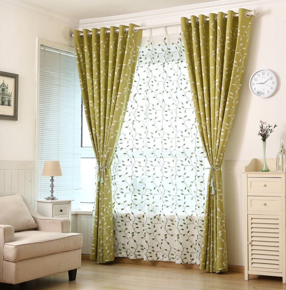 Шторы фисташкового цвета